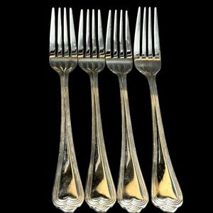 Pfaltzgraff Fairisle Stainless Dinner Forks Flatware Set of 4